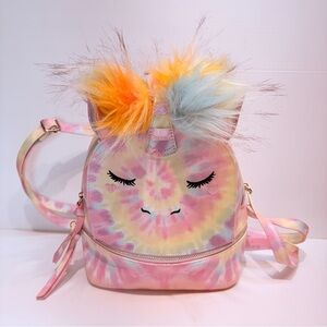 UNDER ONE SKY Kids Unicorn Tie-Dye Rainbow Backpack - Pastel Pink Multicolor